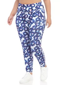 Best Pirce 😀 ZELOS Plus Size Allover Print Performance Leggings 🌟 -ZELOS store Belk 1030