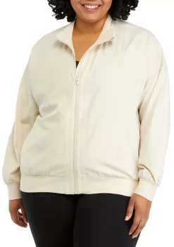 Best Sale 🎉 ZELOS Plus Size City Bomber Jacket 🎁 -ZELOS store Belk 1041