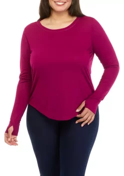 Coupon 🎁 ZELOS 👩 Women's Long Sleeve Solid T-Shirt ✔️ -ZELOS store Belk 1202