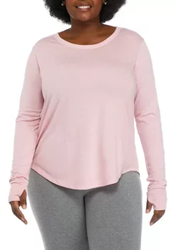 Coupon 🎁 ZELOS 👩 Women's Long Sleeve Solid T-Shirt ✔️ -ZELOS store Belk 1205