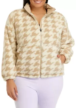 Buy π ZELOS Plus Size Long Sleeve Full Zip Printed Jacket β¨