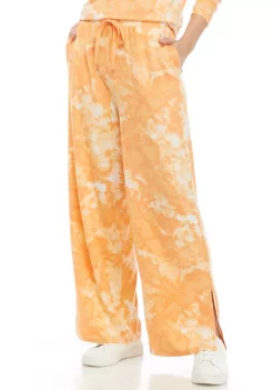 Wholesale 😍 ZELOS Printed Wide Leg Pants with Slits 🎁 -ZELOS store Belk 1368