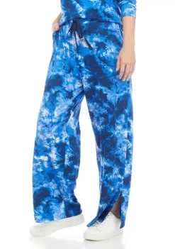 Wholesale 😍 ZELOS Printed Wide Leg Pants with Slits 🎁 -ZELOS store Belk 1369