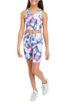 Hot Sale ✨ ZELOS 👧 Girls 7-16 Sleeveless Bra Tank and Bike Shorts Set 👍 -ZELOS store Belk 1422