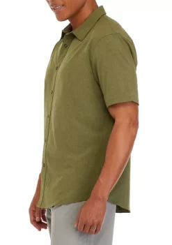Buy 😀 ZELOS Short Sleeve Hybrid Button Down 👕 Shirt 👏 -ZELOS store Belk 1663