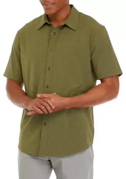 Buy 😀 ZELOS Short Sleeve Hybrid Button Down 👕 Shirt 👏 -ZELOS store Belk 1664