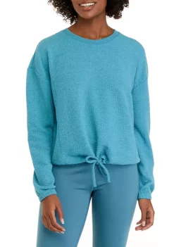 Coupon ❤️ ZELOS Long Sleeve Seamed Tie Waist Top 🤩 -ZELOS store Belk 171