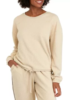 Coupon ❤️ ZELOS Long Sleeve Seamed Tie Waist Top 🤩 -ZELOS store Belk 172