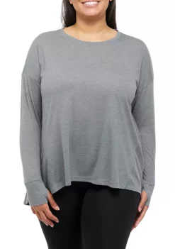 Brand new 𧨠ZELOS Plus Size Long Sleeve High Low Swing T-Shirt π