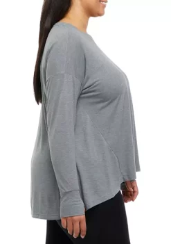 Brand new 🧨 ZELOS Plus Size Long Sleeve High Low Swing T-Shirt 👍 -ZELOS store Belk 1725