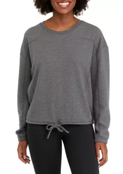 Coupon ❤️ ZELOS Long Sleeve Seamed Tie Waist Top 🤩 -ZELOS store Belk 173