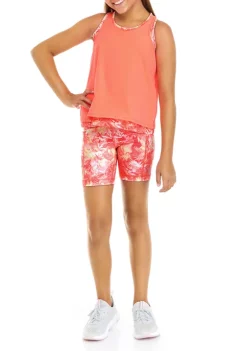 Coupon 👍 ZELOS 👧 Girls 7-16 Tank Top and Printed Bike Shorts Set 🛒 -ZELOS store Belk 1828
