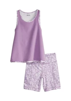 Coupon 👍 ZELOS 👧 Girls 7-16 Tank Top and Printed Bike Shorts Set 🛒 -ZELOS store Belk 1829