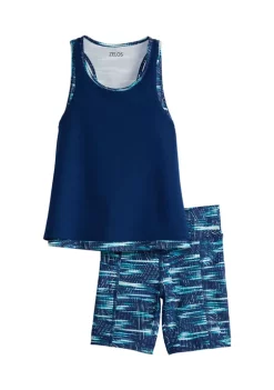 Coupon 👍 ZELOS 👧 Girls 7-16 Tank Top and Printed Bike Shorts Set 🛒 -ZELOS store Belk 1830