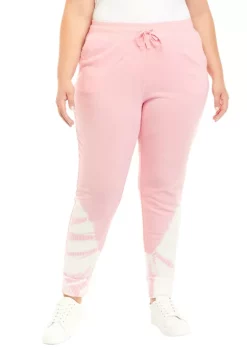 Budget ⭐ ZELOS Plus Size Tie Dye French Terry Joggers ✔️