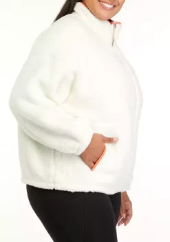 Hot Sale 😀 ZELOS Plus Size Sherpa Full Zip Jacket ✔️ -ZELOS store Belk 640