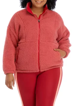 Hot Sale 😀 ZELOS Plus Size Sherpa Full Zip Jacket ✔️ -ZELOS store Belk 642