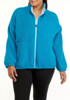Hot Sale 😀 ZELOS Plus Size Sherpa Full Zip Jacket ✔️ -ZELOS store Belk 643