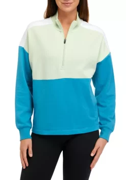 Promo 🔔 ZELOS 1/4 Zip Mock Neck Fleece Sweatshirt 🔥 -ZELOS store Belk 681