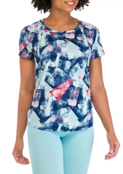 Budget 👍 ZELOS Short Sleeve Abstract Print T-Shirt 👏 -ZELOS store Belk 774