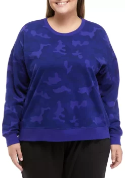Outlet 😉 ZELOS Plus Size Camouflage Fleece Pullover 👍 -ZELOS store Belk 943