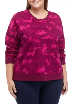 Outlet 😉 ZELOS Plus Size Camouflage Fleece Pullover 👍 -ZELOS store Belk 944
